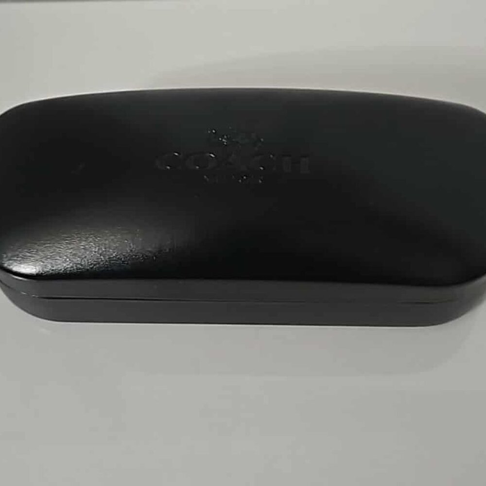 black Coach clamshell dome top hard sunglasses case. - Picture 2 of 2